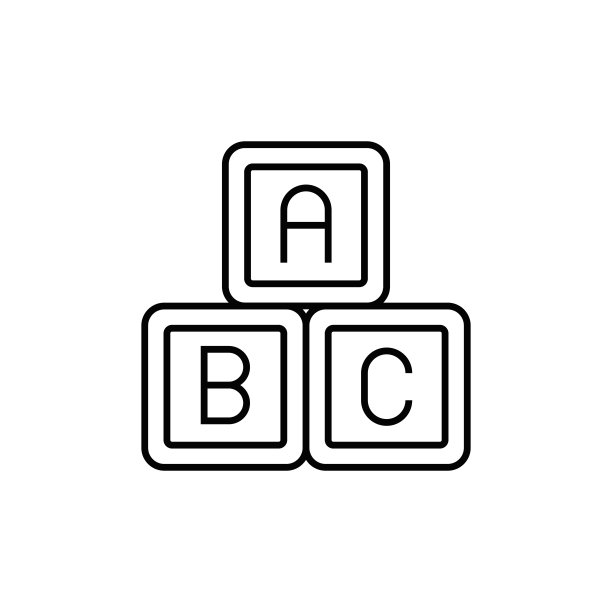 字母立方体线条图标图片下载