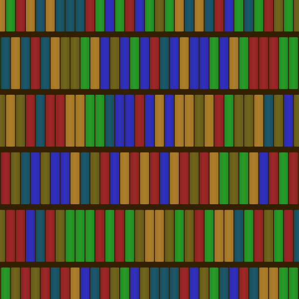 大书在书架上五颜六色的图案图片下载
