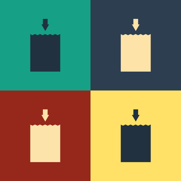 彩色纸购物袋图标孤立的颜色图片下载