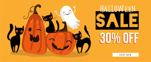 万圣节快乐销售横幅或派对邀请图片下载