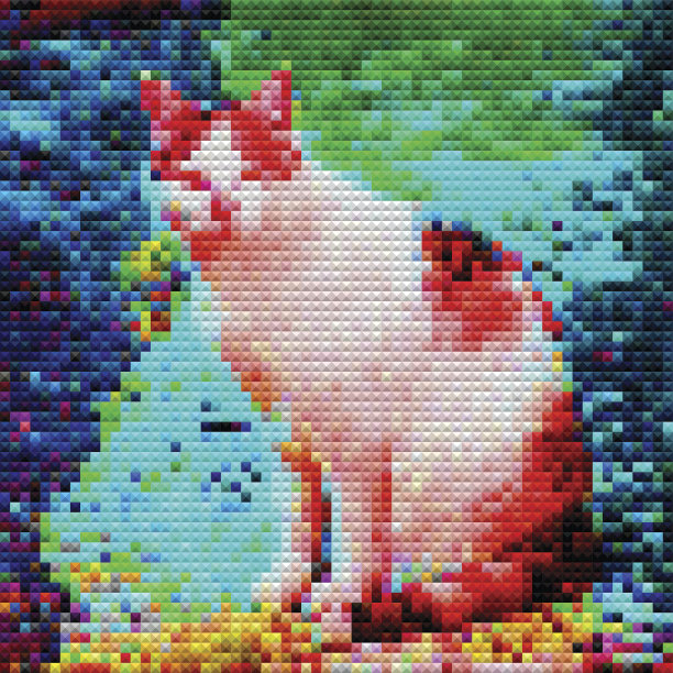 抽象色彩马赛克猫图案背景图片下载