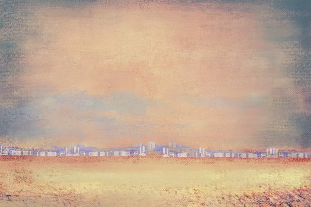 水平幻想景观与城市图片下载