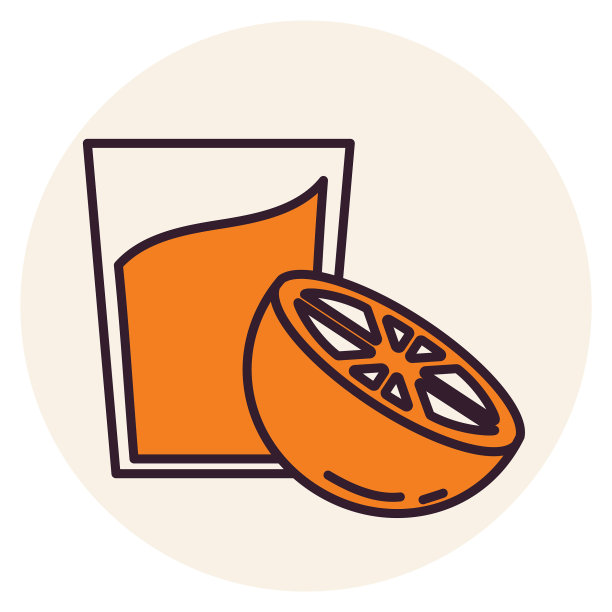 橙汁-瘦线早餐图标图片下载