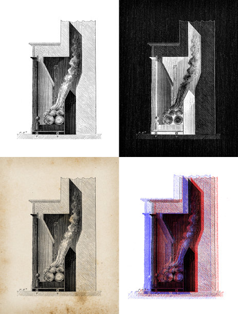 科学发现的古董插图:壁炉，炉子，加热器和烟囱图片下载