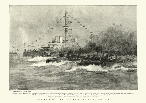 19世纪，意大利军舰访问朴茨茅斯图片下载