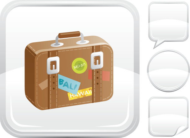 手提箱图标上的银色按钮图片下载