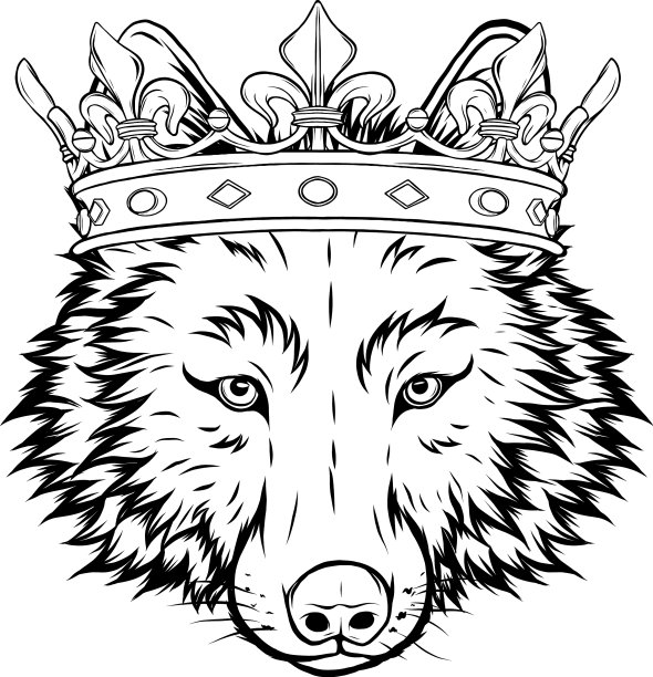 狼头的轮廓画图片下载