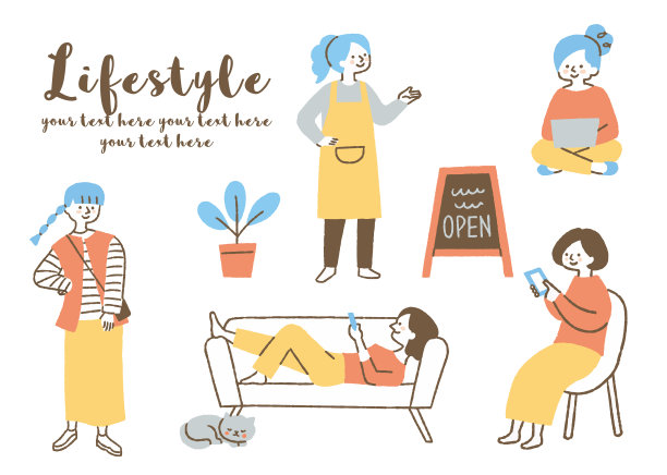 女性生活方式set_color图片下载