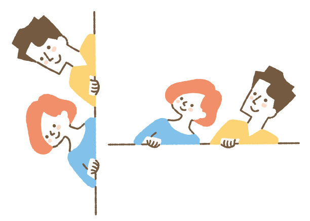 一对从侧面窥视的好夫妇——颜色图片下载