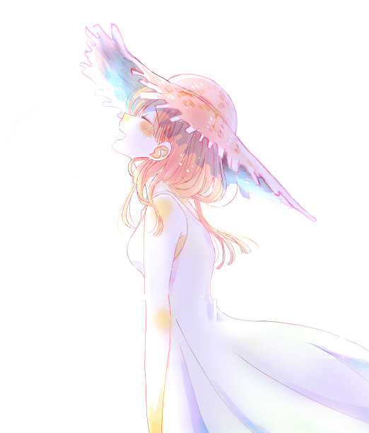 戴草帽的快乐女人图片下载