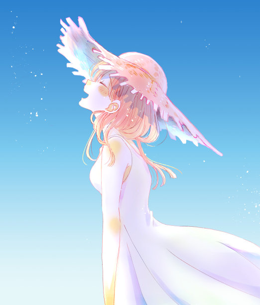 戴草帽的快乐女人图片下载