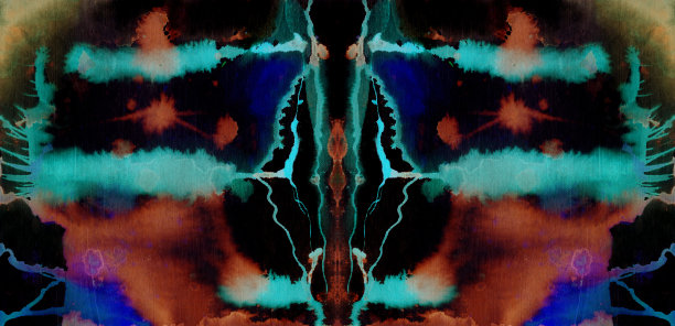 青绿色的对称图片下载