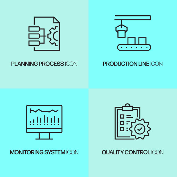 产品管理线图标，轮廓向量符号插图。图片下载