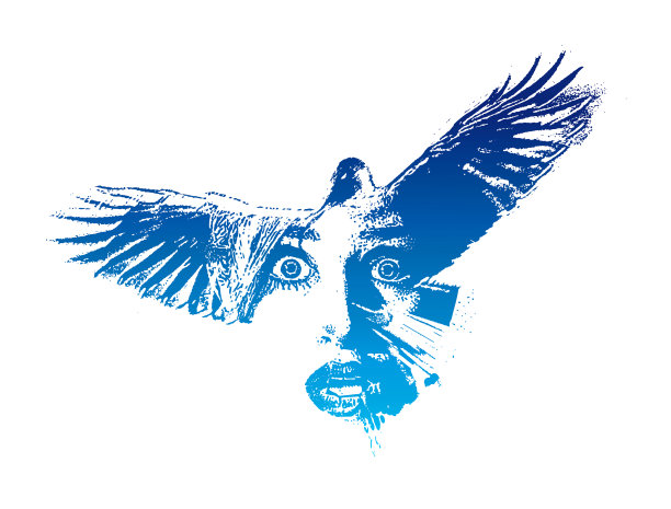 多次暴露乌鸦和女人的恐惧表情图片下载