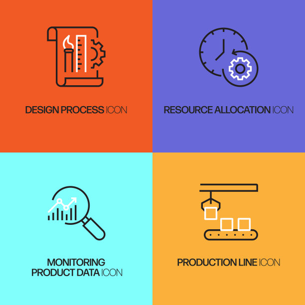 产品管理线图标，轮廓向量符号插图。图片下载