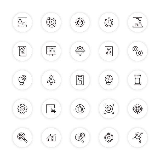 产品管理线图标，轮廓向量符号插图。图片下载