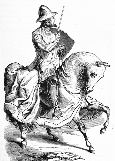 全副武装的中世纪骑手图片下载