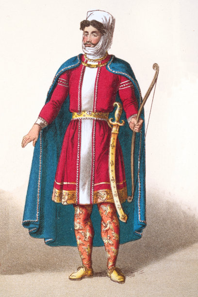 古代波斯服饰：国王礼服、弓和弯刀，时尚史图片下载