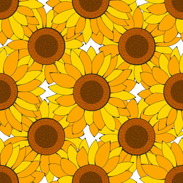 向日葵花无缝图案为您的设计图片下载