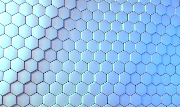 三维绘制动态六边形抽象背景与空间的文字，商业，科学，技术概念插图。图片下载