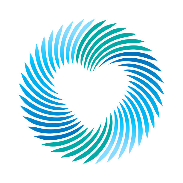 发光的螺旋心形图标图片下载