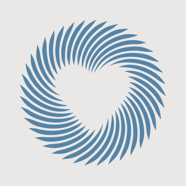 发光的螺旋心形图标图片下载