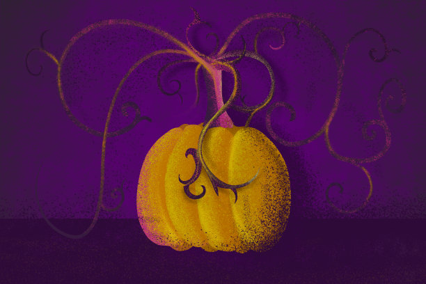 南瓜的创意插图图片下载