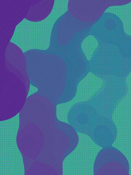 平面多色有机形状。抽象3d渲染艺术背景。波浪纹理数字插图图片下载