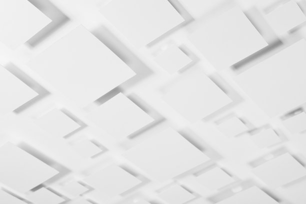 白色几何图案的菱形在阳光下与柔和的浅灰色麻子状不稳定的对角线阴影，顶视图。现代抽象背景在未来主义风格。图片下载