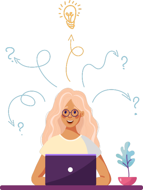 戴眼镜的女孩在笔记本电脑后面工作图片下载