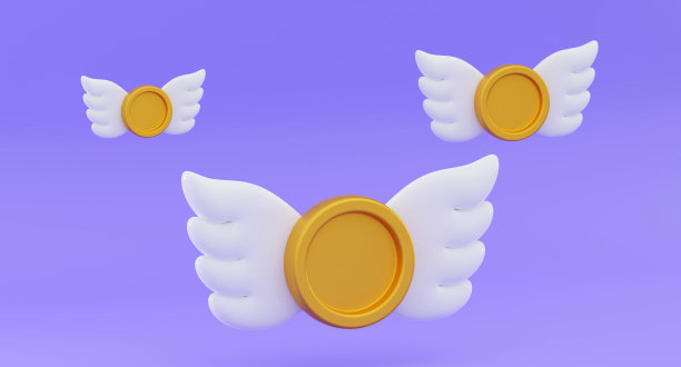 3d硬币翼套飞行的金币概念的业务图片下载