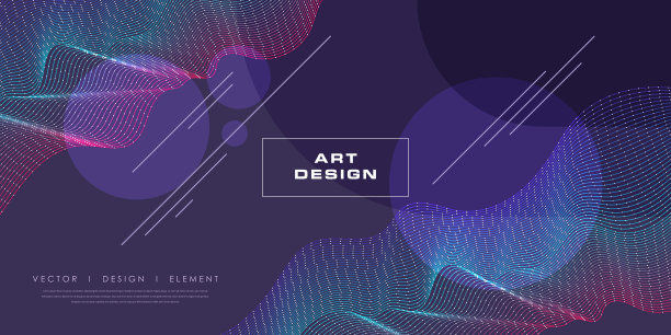 抽象的背景与动态的波和粒子图片下载