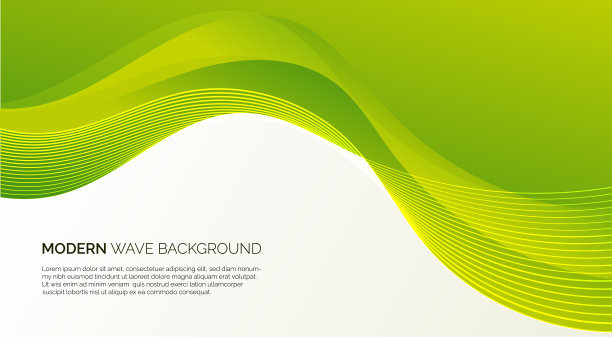 白色和绿色波浪矢量抽象背景插图与曲线线和梯度图片下载
