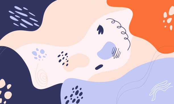 现代波浪背景与抽象的彩色形状图片下载