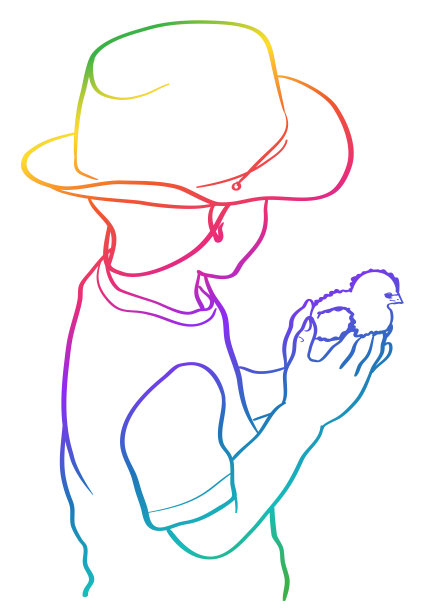 抱着彩虹的小男孩图片下载