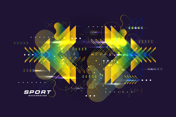 现代抽象体育背景。时髦的几何霓虹拼贴的速度运动。图片下载
