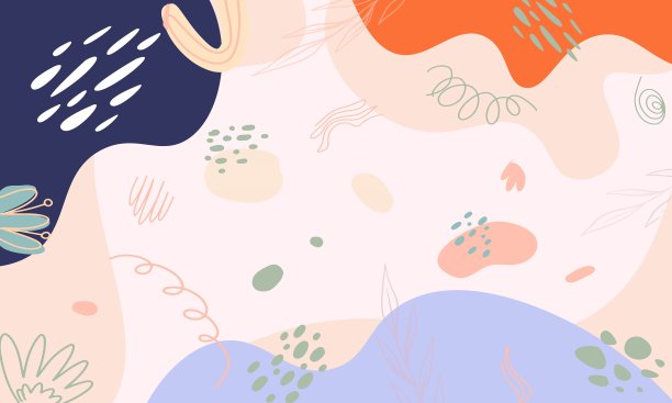 现代波浪背景与抽象的彩色形状图片下载