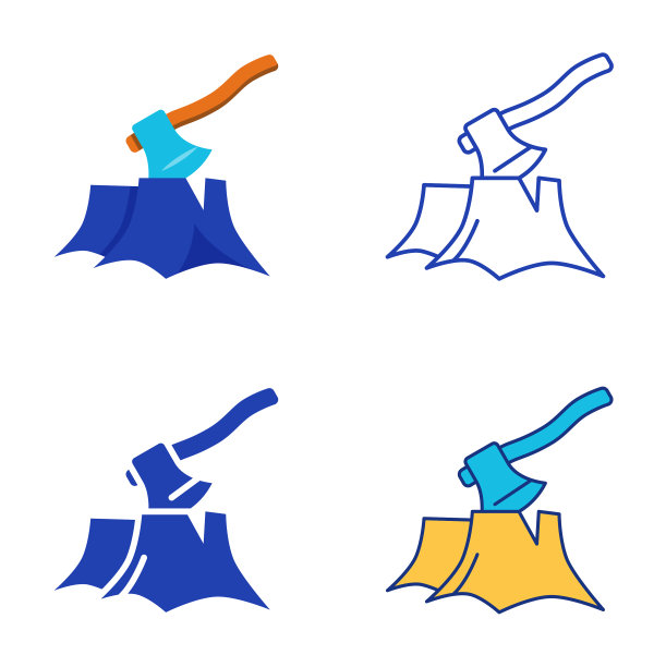 日志图标设置为平面和线条风格图片下载