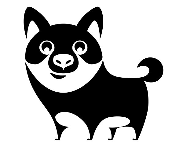 有趣的柴犬剪影图片下载