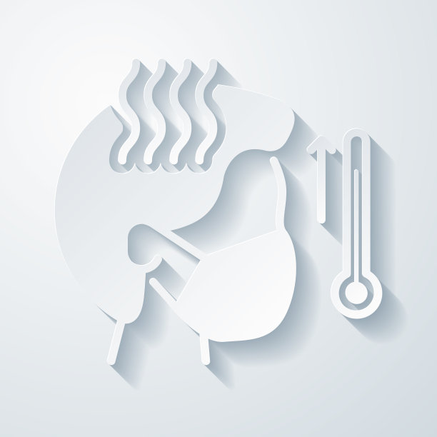 体温高的人。在空白背景上具有剪纸效果的图标图片下载