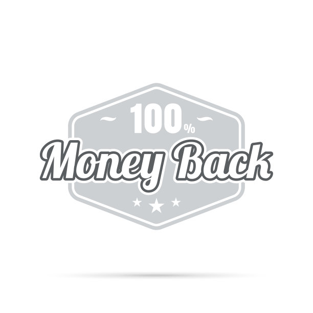 时髦的灰色徽章- 100%退款图片下载