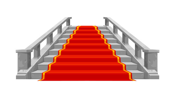 城堡和宫殿楼梯楼梯与红地毯图片下载