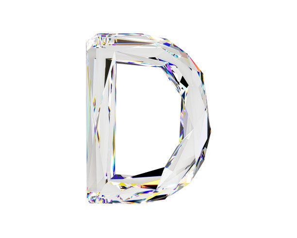 由天然透明的钻石状材料制成的字母图片下载
