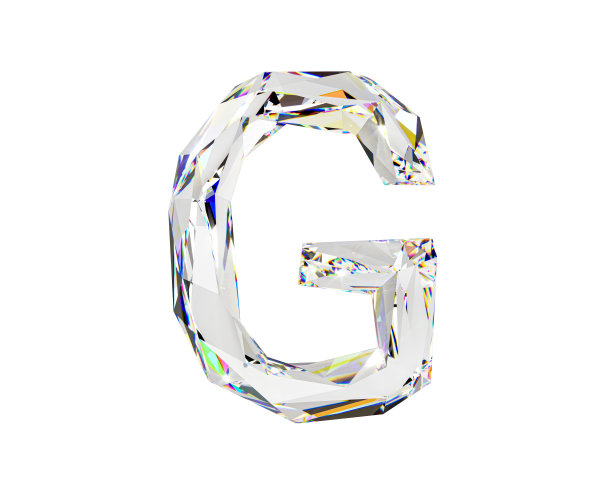 由天然透明的钻石状材料制成的字母图片下载