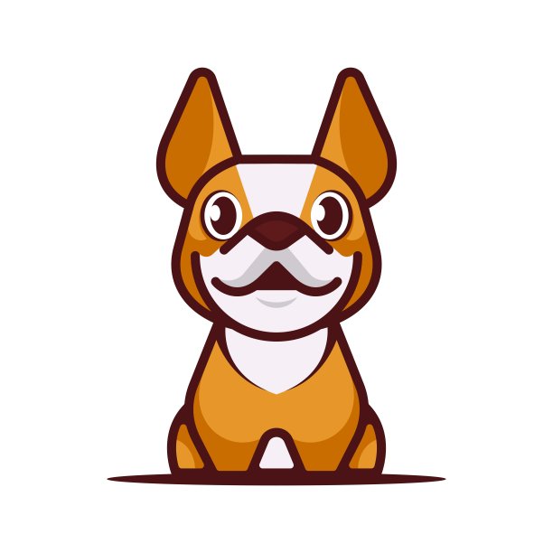 矢量插图可爱的狗简单的吉祥物风格图片下载