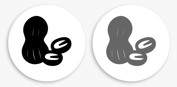 花生黑白圆形图标图片下载