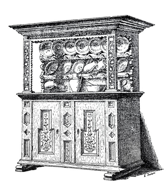 德国威斯特伐利亚的农舍，粉刷过的橱柜图片下载