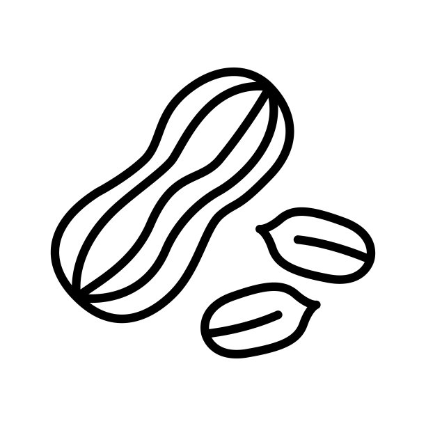 花生图标。素食的象征。矢量图图片下载