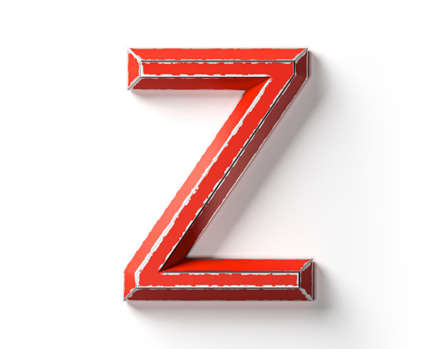 字母是用涂了红色漆的金属做成的，边缘有划痕图片下载