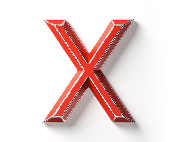 字母是用涂了红色漆的金属做成的，边缘有划痕图片下载